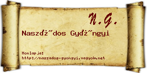 Naszádos Gyöngyi névjegykártya